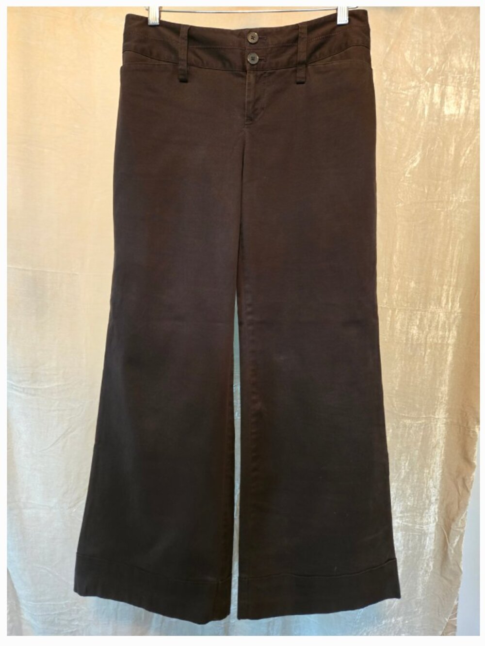 Ann Taylor LOFT Marissa Wide‑Leg Pants – Dark Brown Mid‑Rise Trouser sz 6